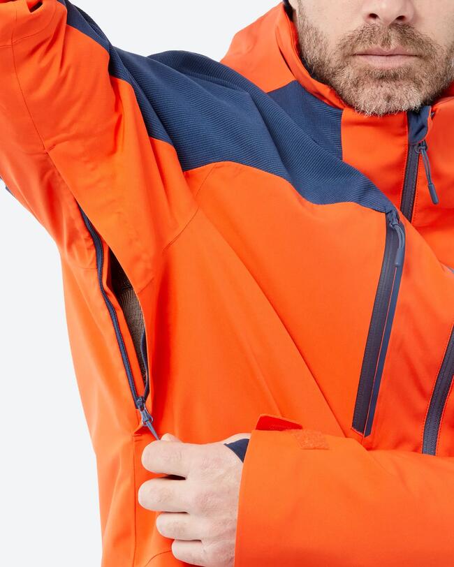 Giacca sci uomo All Mountain 500 arancione e blu