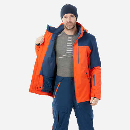 Men’s  All Mountain 500 Ski Jacket - Orange and Blue