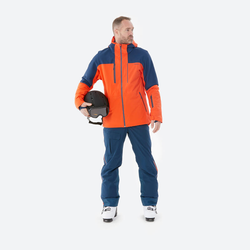 Ski-jas voor heren 500 SPORT oranje blauw