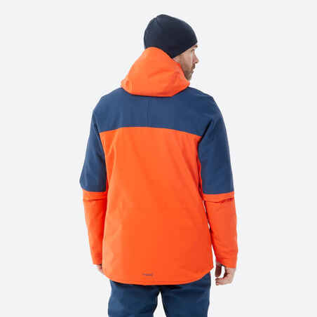 Vyriška kalnų slidinėjimo striukė „500“, oranžinė ir mėlyna
