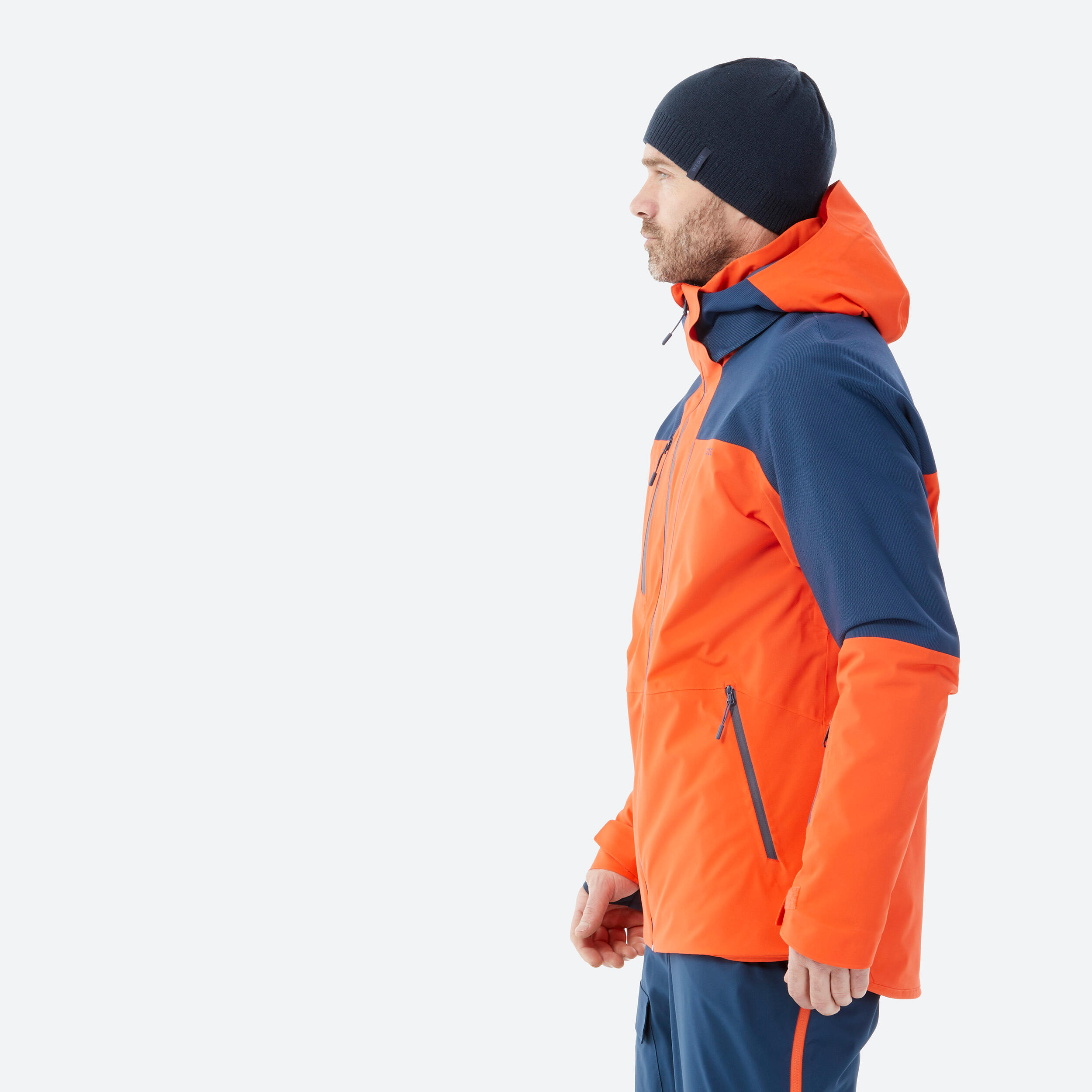 Giacca sci uomo 500 SPORT arancione e blu 3/19