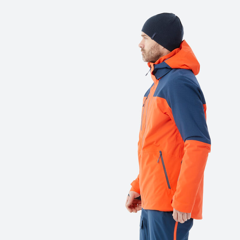 Ski-jas voor heren 500 SPORT oranje blauw