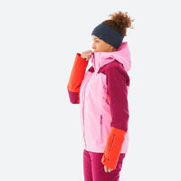 Roze-ciklama ženska jakna za skijanje 500