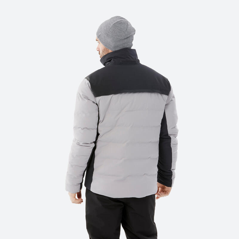 Erkek Şişme Kayak Montu - Gri/Siyah - Warm 500