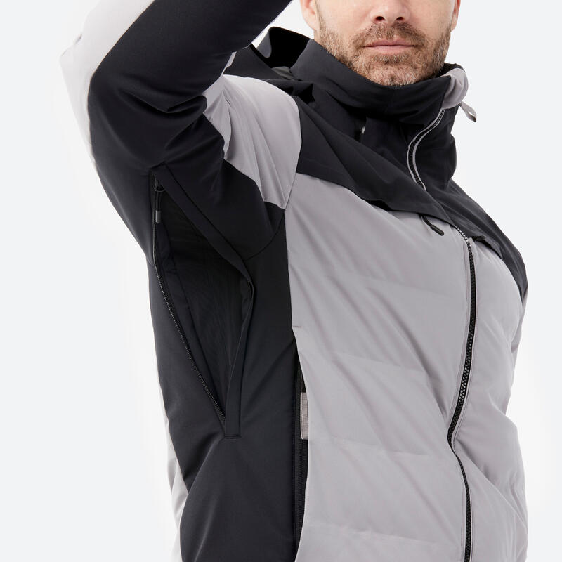 DOUDOUNE DE SKI CHAUDE HOMME 900 WARM - GRIS ET NOIR