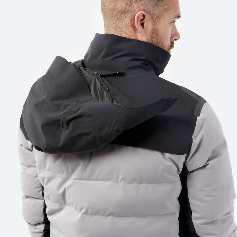 Erkek Şişme Kayak Montu - Gri/Siyah - Warm 500