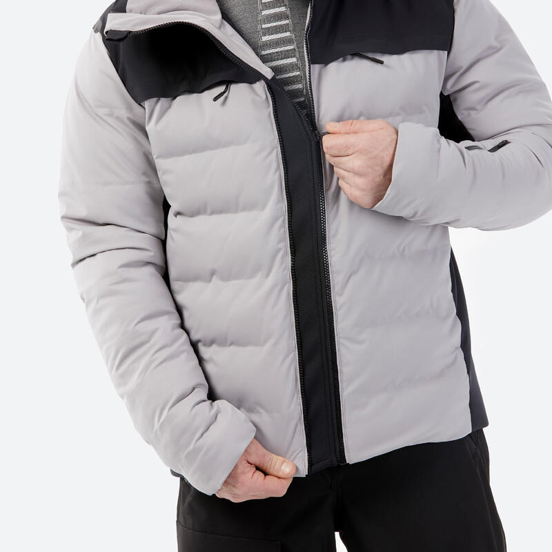 Erkek Şişme Kayak Montu - Gri/Siyah - Warm 500