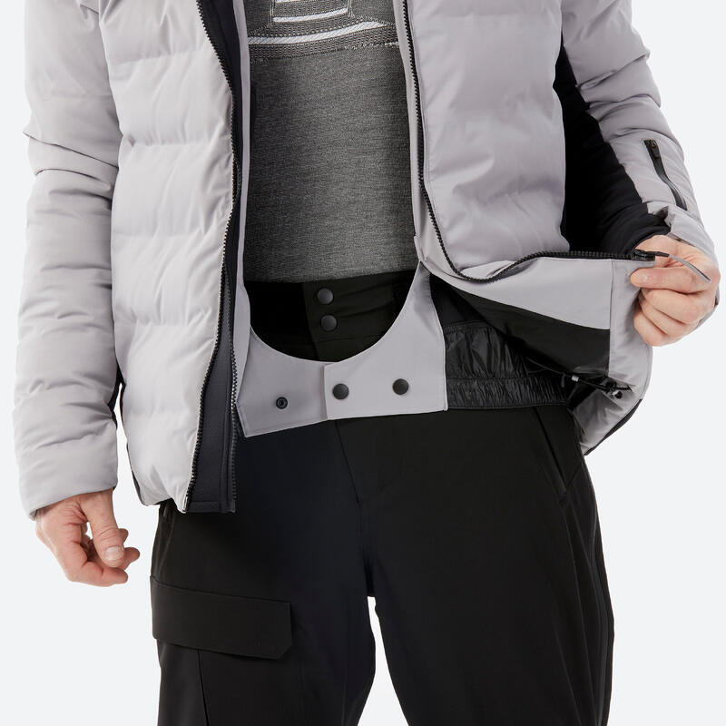 Erkek Şişme Kayak Montu - Gri/Siyah - Warm 900