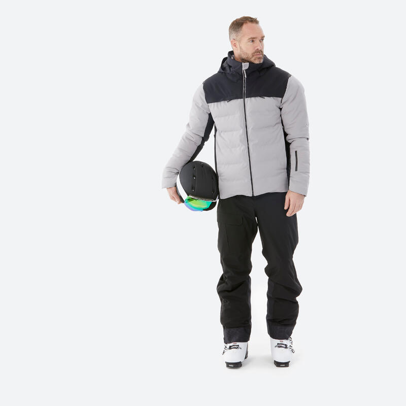 Erkek Şişme Kayak Montu - Gri/Siyah - Warm 900