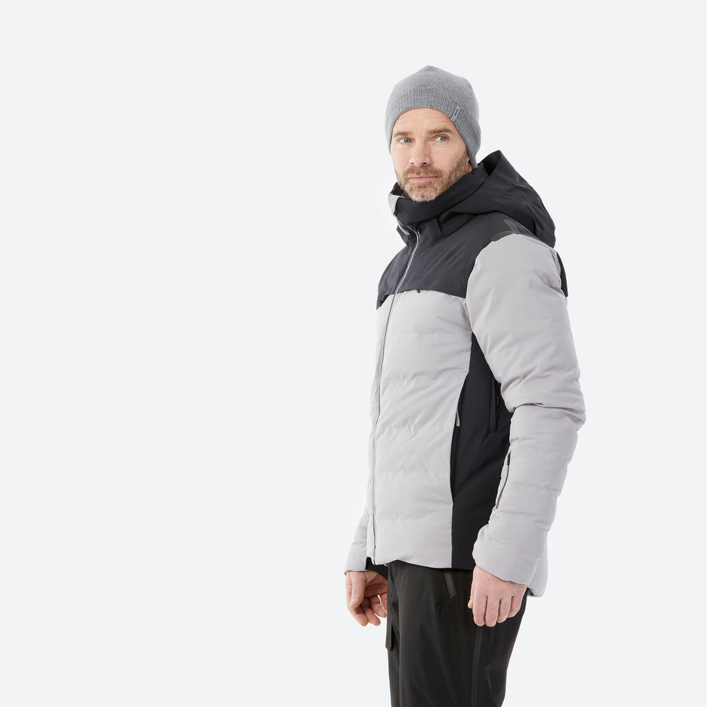 Siva i crvena muška veoma topla i prozračna skijaška jakna 900 WARM