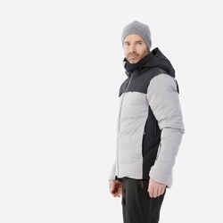 MEN’S WARM PADDED SKI JACKET 900 WARM - GREY AND BLACK