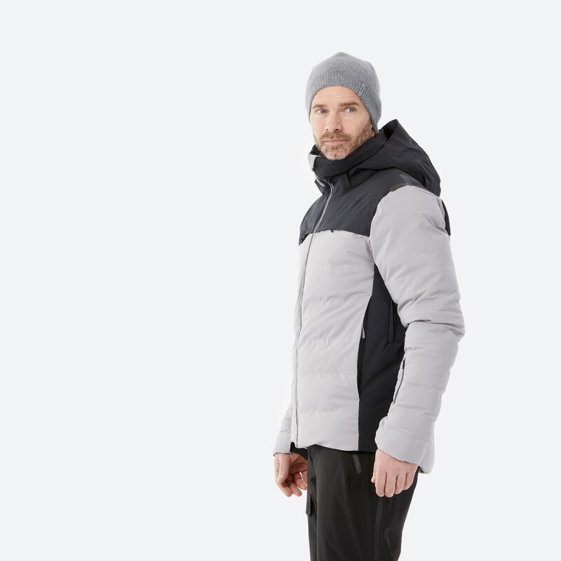 Erkek Şişme Kayak Montu - Gri/Siyah - Warm 900