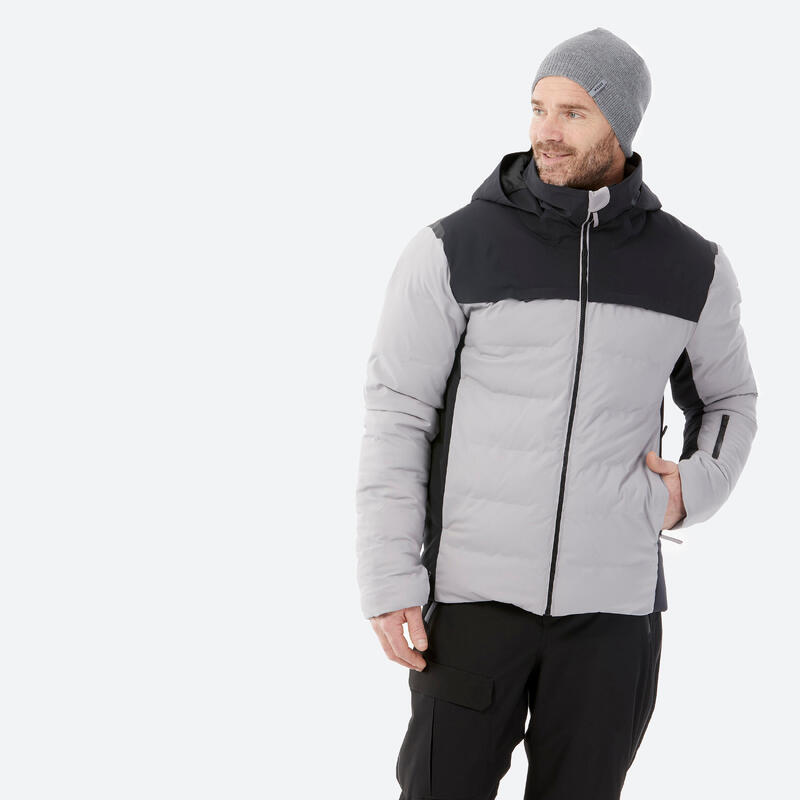 Erkek Şişme Kayak Montu - Gri/Siyah - Warm 500