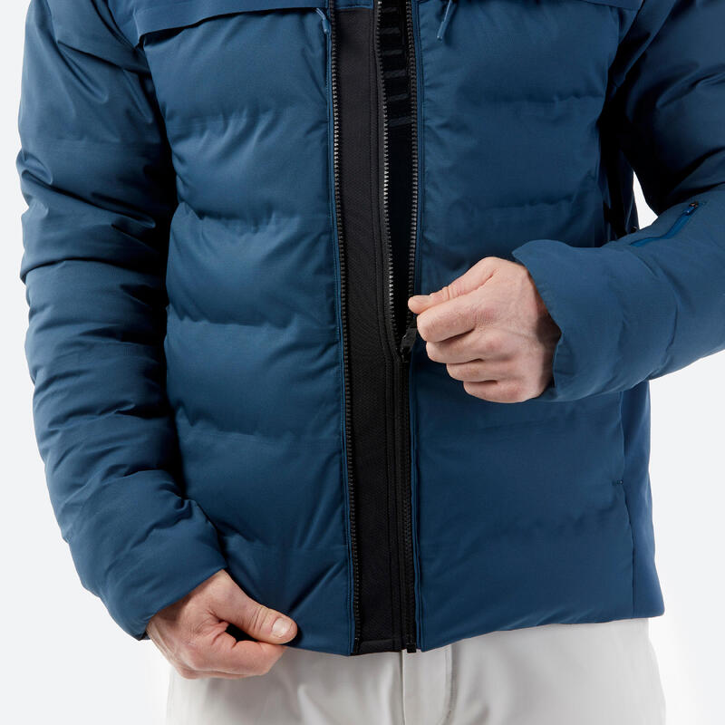 Warme dons ski-jas heren 900 Warm blauw