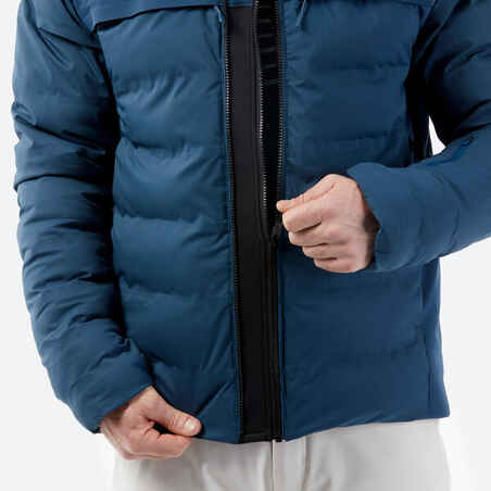 Men's very warm and ventilated ski jacket 900 WARM - petrol blue