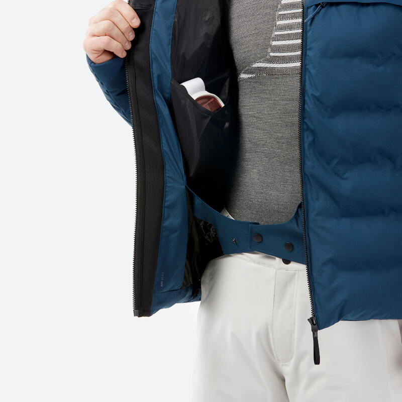 Erkek Şişme Kayak/Snowboard Montu - Petrol Mavisi - 500 Warm
