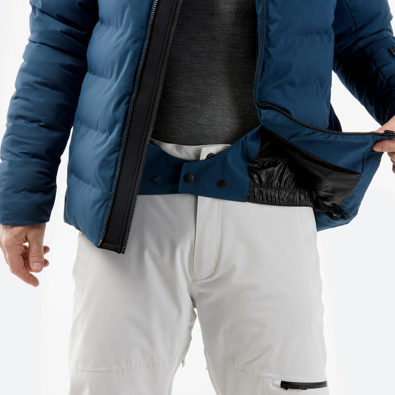Erkek Şişme Kayak/Snowboard Montu - Petrol Mavisi - 500 Warm