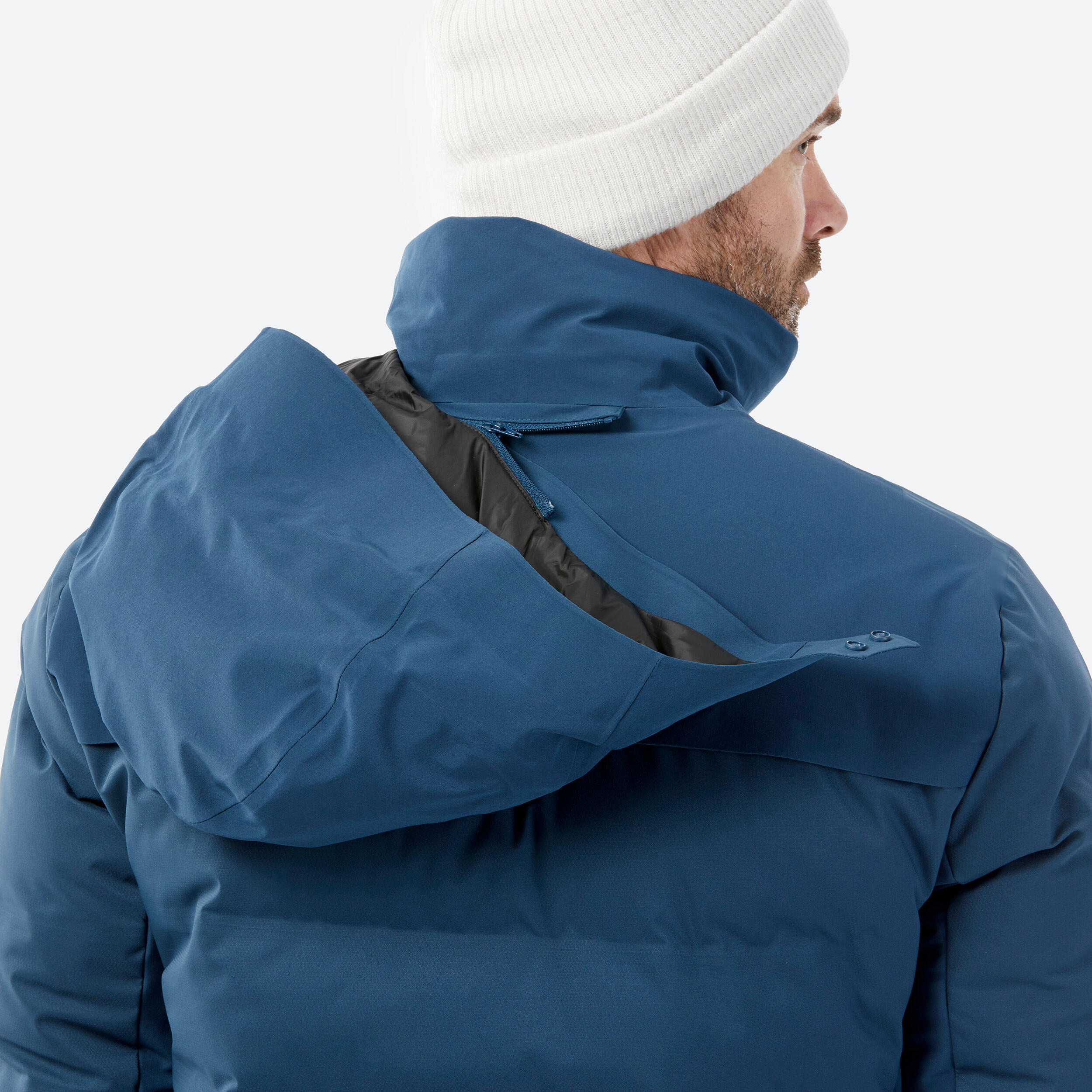 Extremely warm and ventilated ski jacket for men, warm 900 petrol blue