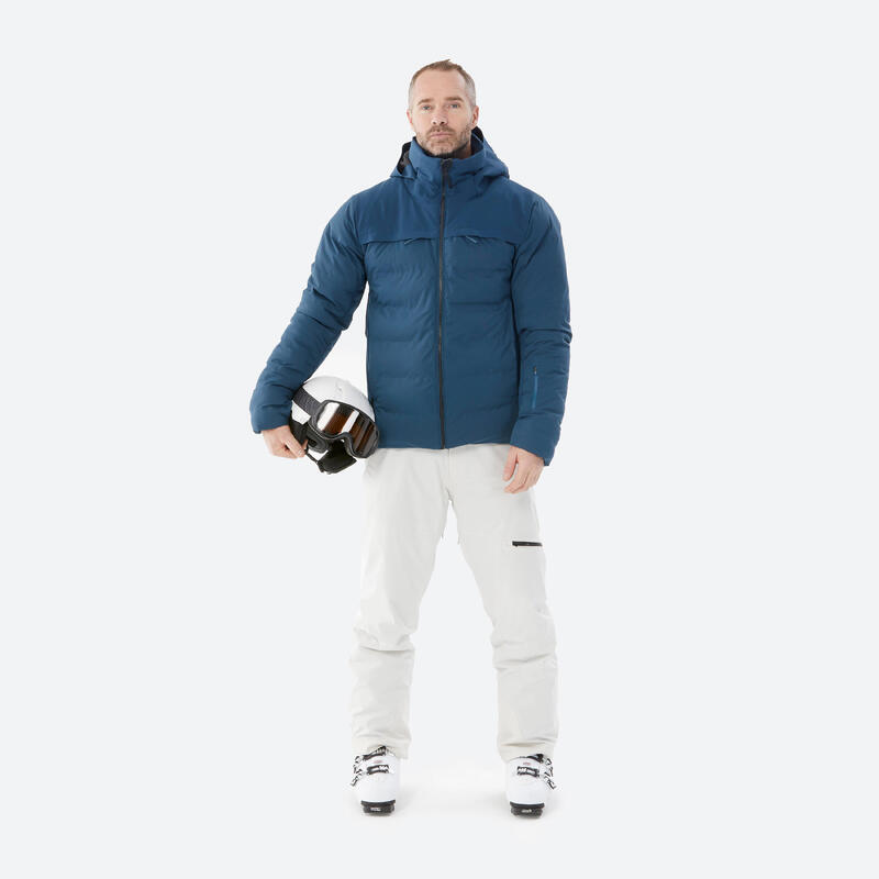 Erkek Şişme Kayak/Snowboard Montu - Petrol Mavisi - 500 Warm