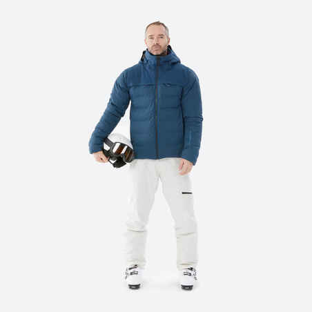 Men's very warm and ventilated ski jacket 900 WARM - petrol blue