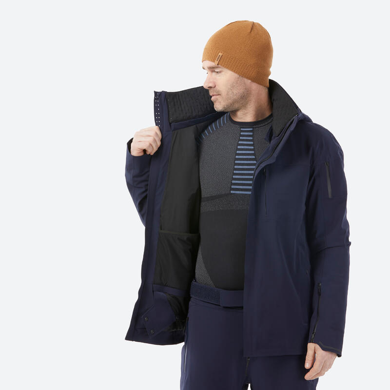 Veste de ski ventilée qui assure la liberté de mouvement homme, 900 bleu marine