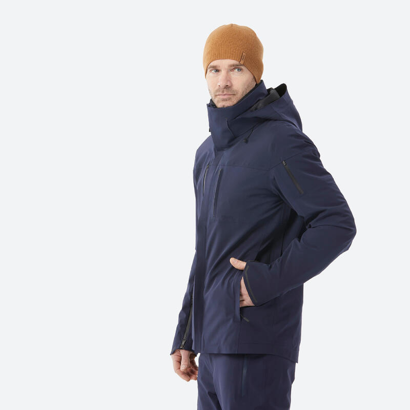 Veste de ski ventilée qui assure la liberté de mouvement homme, 900 bleu marine