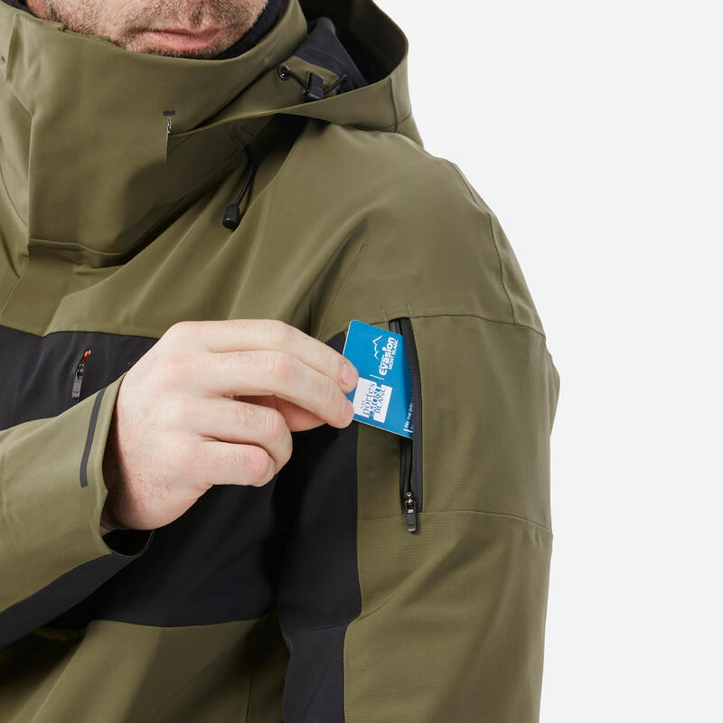 Veste de ski ventilée qui assure la liberté de mouvement homme, 900 bleu marine