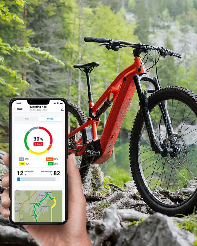 Vélo VTT électrique tout suspendu 29" - E-EXPL 520 S Rouge vif