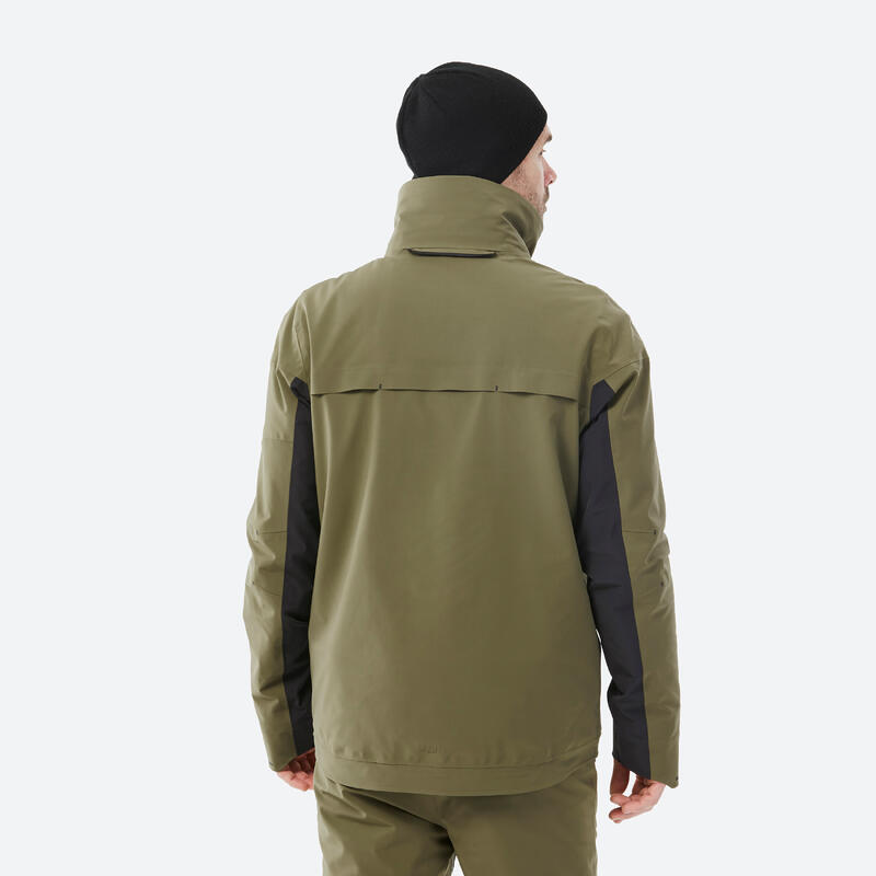 Veste de ski et snowboard très respirante et imperméable homme, JKT 900 kaki