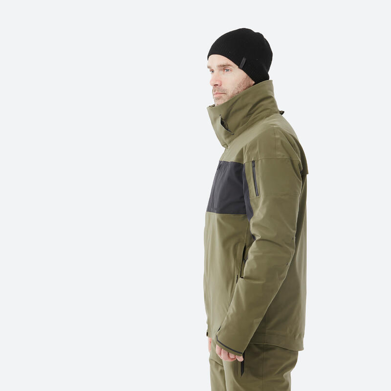 Veste de ski et snowboard très respirante et imperméable homme, JKT 900 kaki