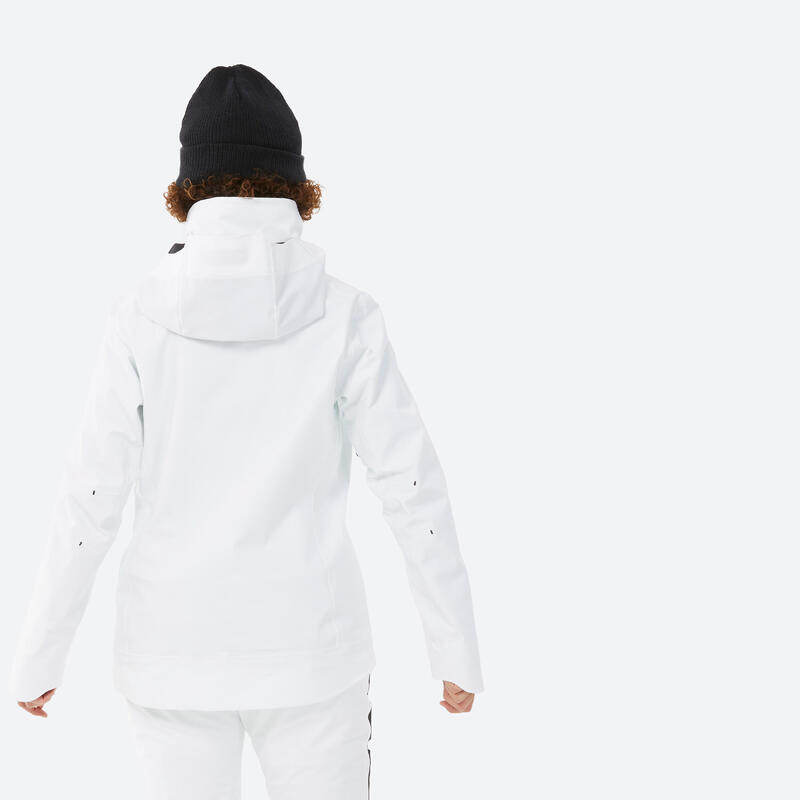 Veste de ski et snowboard très respirante et imperméable femme, JKT 900 blanc
