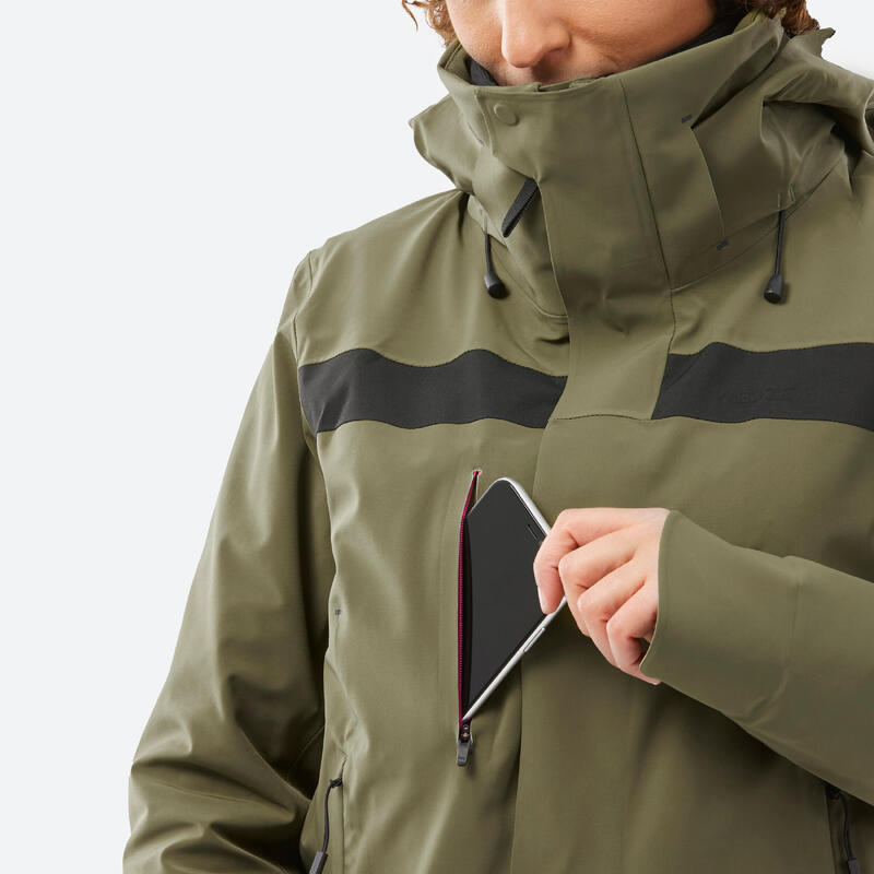 Veste de ski et snowboard très respirante et imperméable femme, JKT 900 blanc