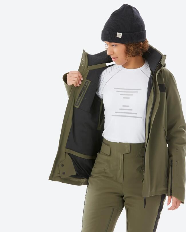 Giacca sci donna 900 verde oliva