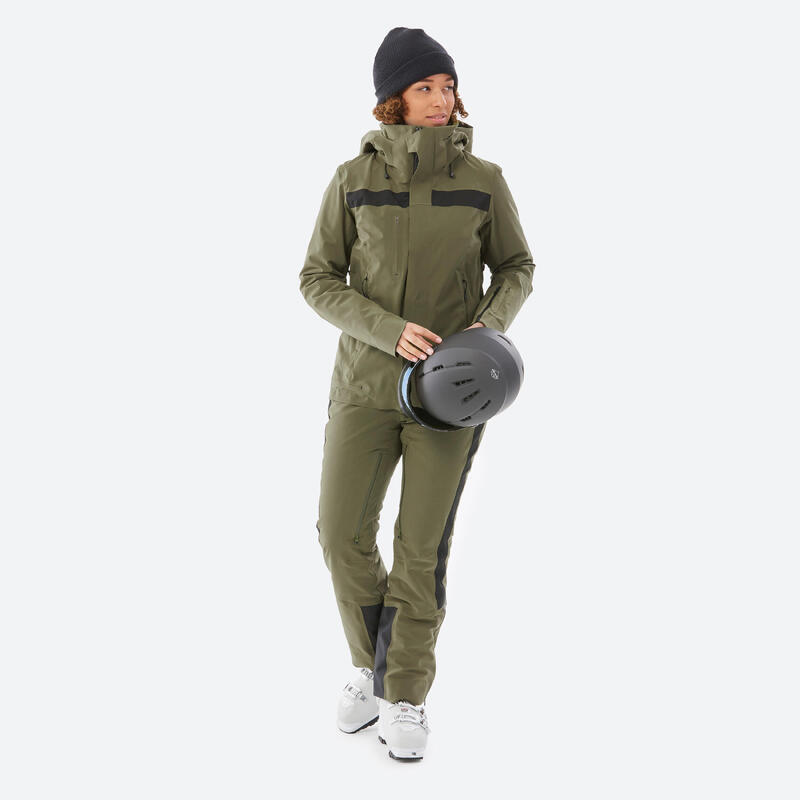 Skijacke Damen Piste - 900 khaki