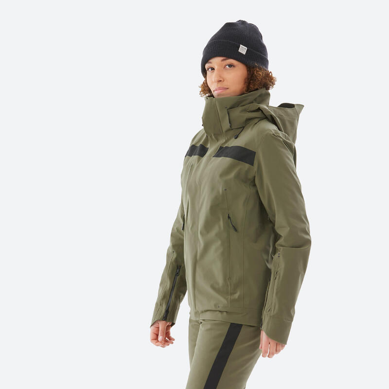 Skijacke Damen Piste - 900 khaki