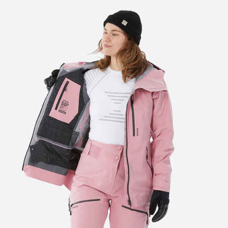 Moteriška slidinėjimo striukė „FR 500“, blyški rožinė