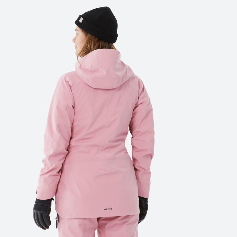 Chaqueta de esquí y nieve impermeable mujer Wedze FR 500 rosa