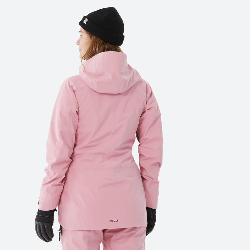 Veste de ski chaude et respirante femme, FR 500 rose pale