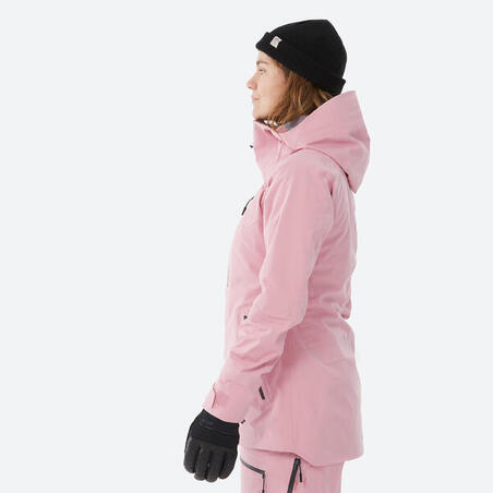 Куртка жіноча лижна 500 для фрирайду рожева
