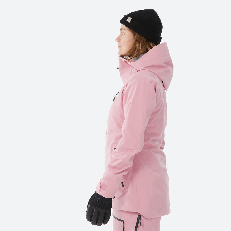 Chaqueta de esquí y nieve impermeable mujer Wedze FR 500 rosa