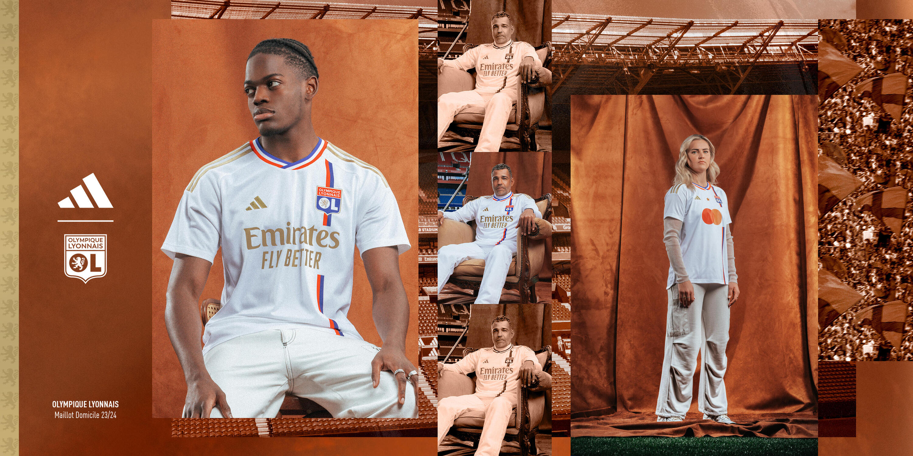 Camisola Principal do Olympique Lyonnais Adulto época 2023 2024 8/9