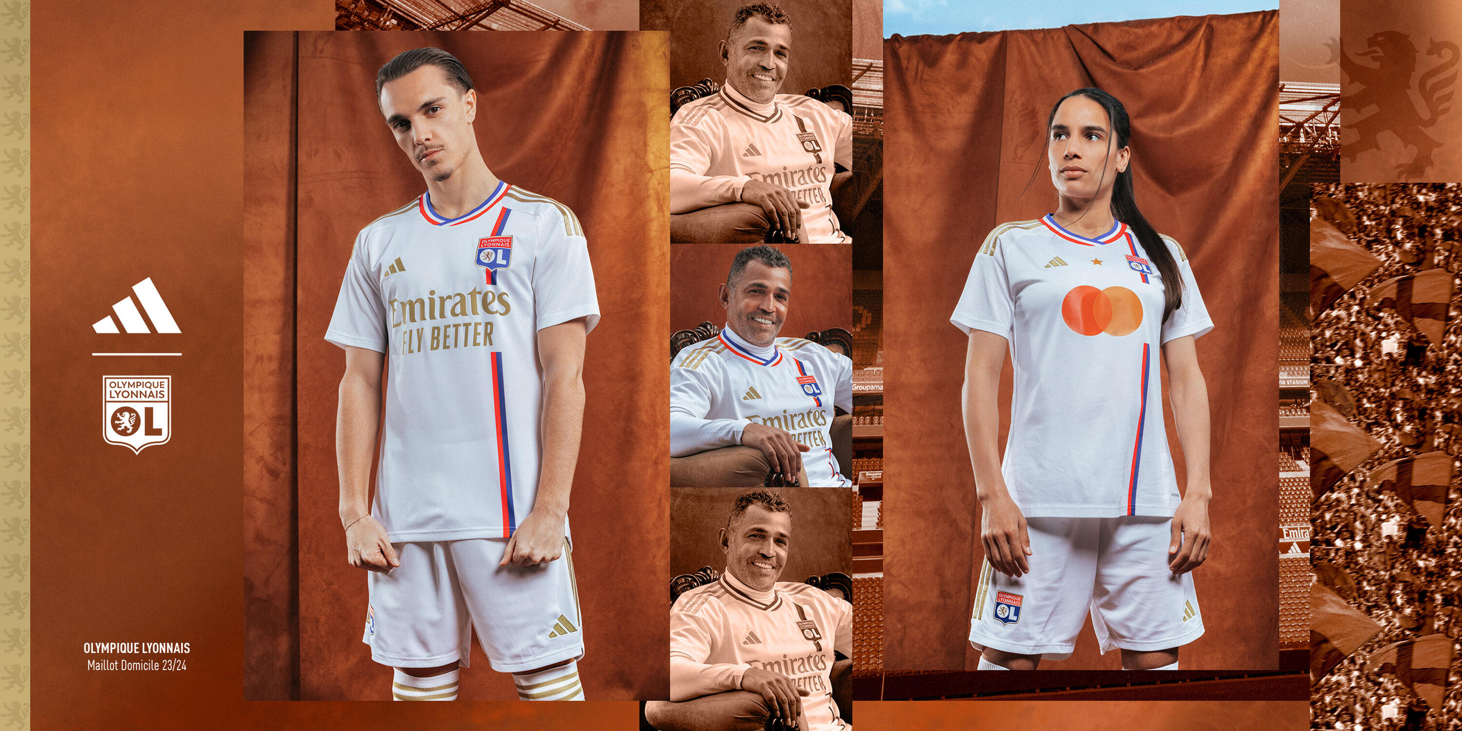 Camisola Principal do Olympique Lyonnais Adulto época 2023 2024 9/9