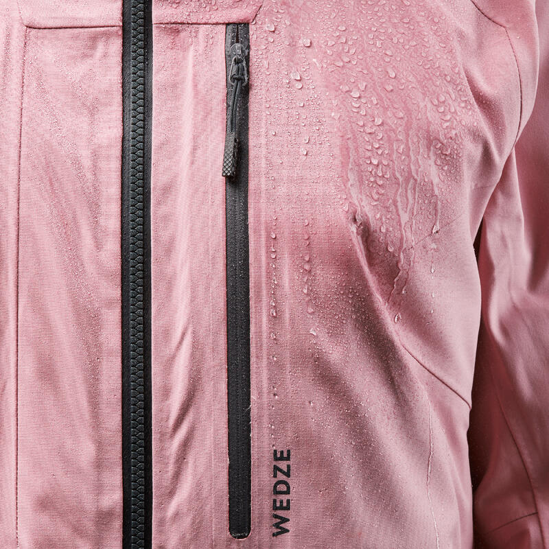 Veste de ski chaude et respirante femme, FR 500 rose pale