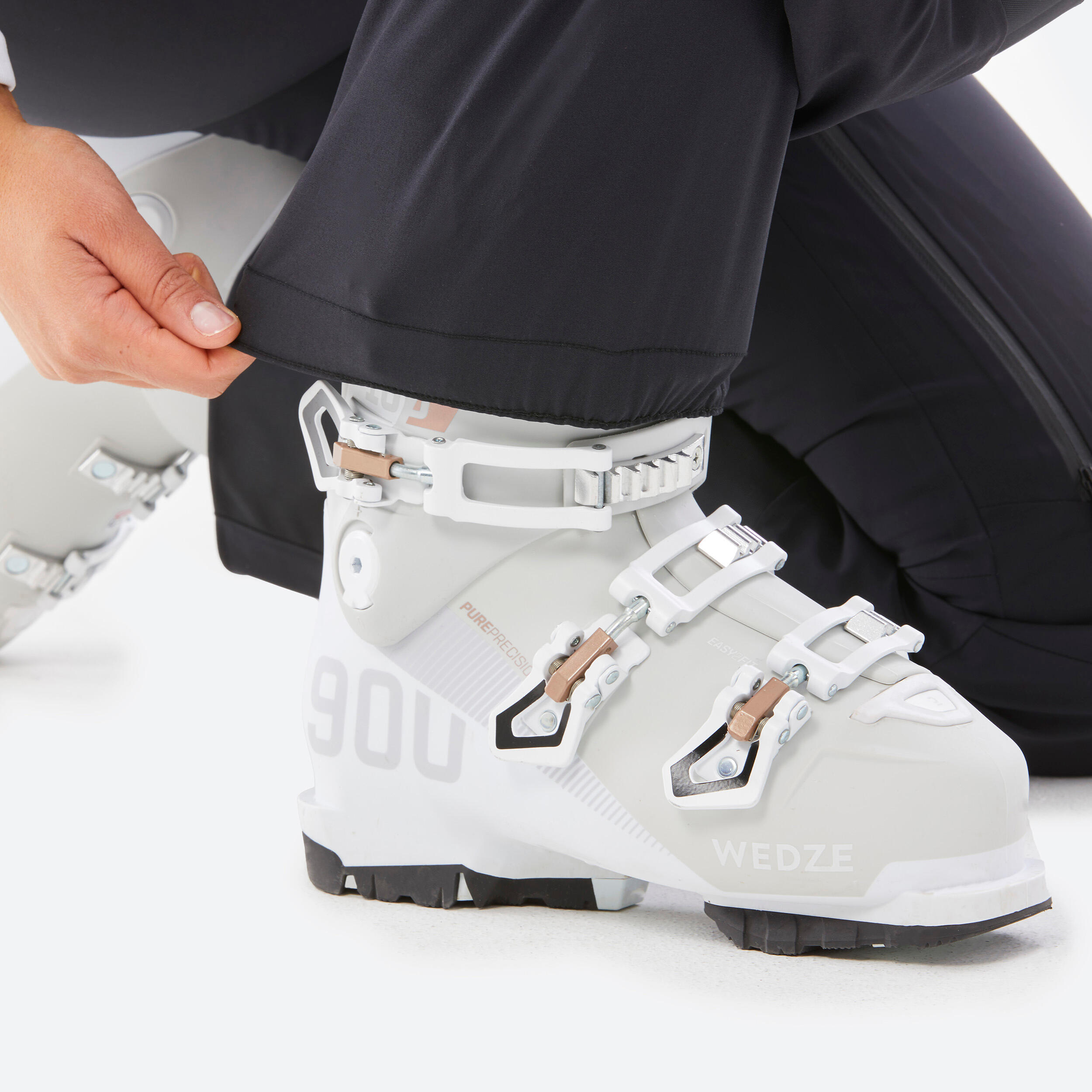 Pantaloni sci donna 900 bianchi 10/16