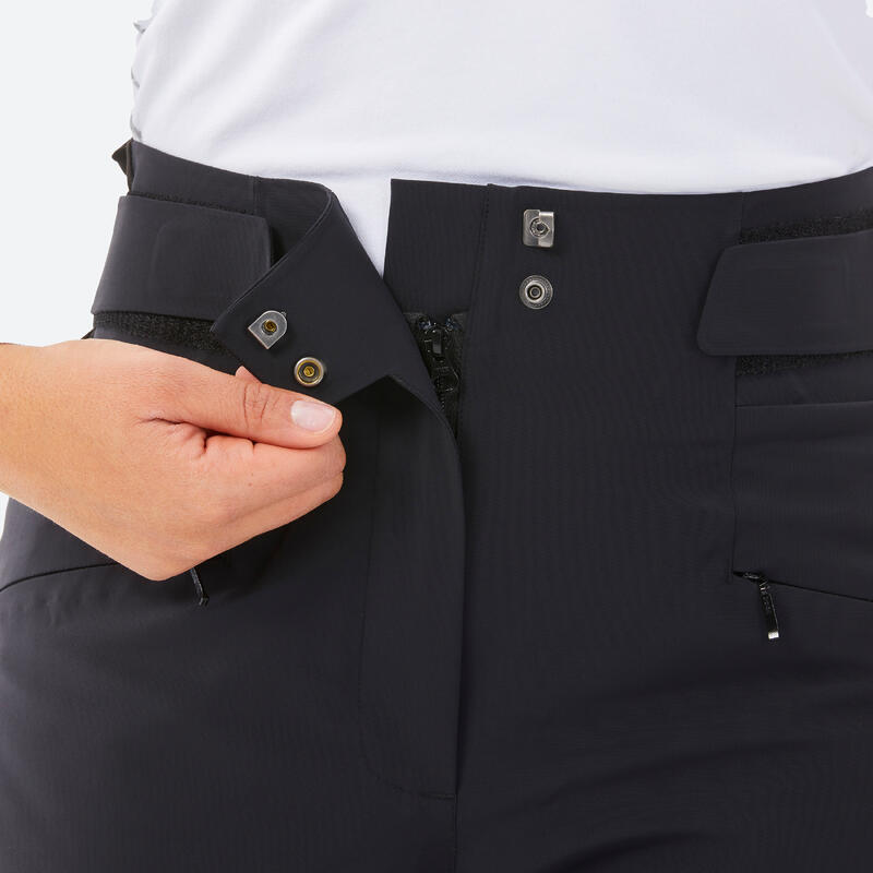 Pantalon schi 900 călduros și foarte respirant negru damă