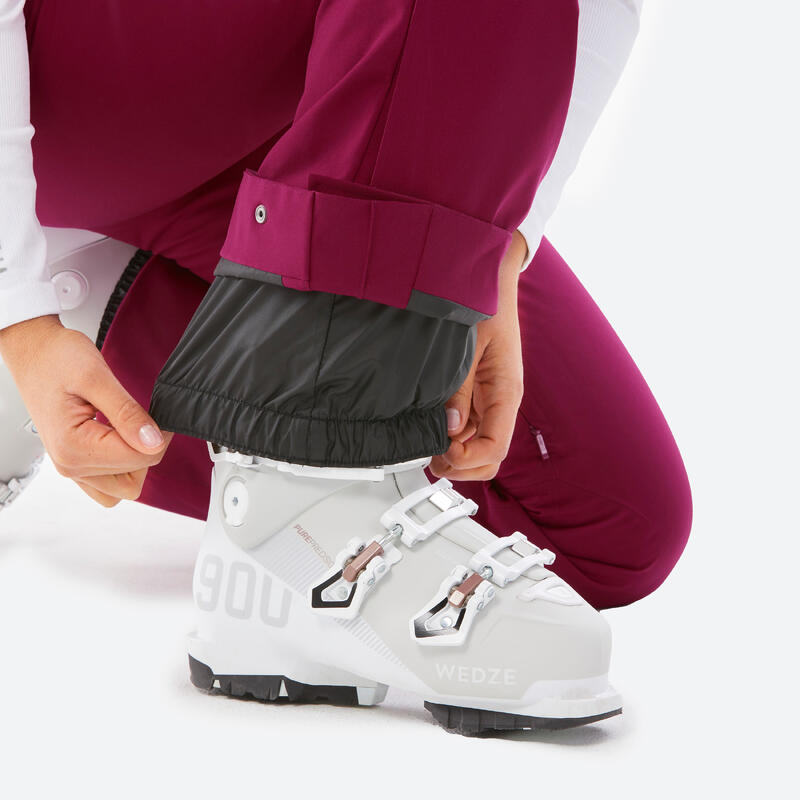 Pantalon de ski chaud femme 580 - bordeaux