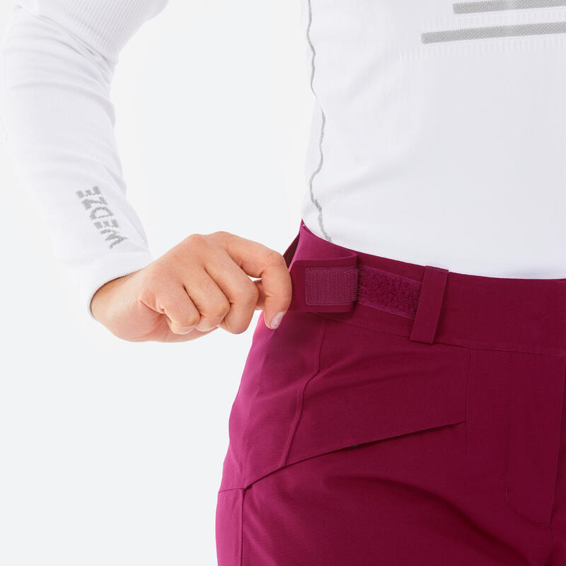 Pantalon de ski chaud femme 580 - bordeaux