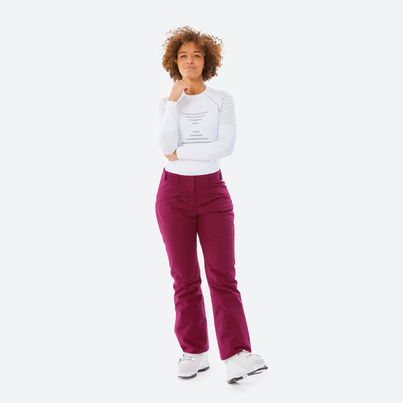 Pantalon de ski chaud femme 580 - bordeaux