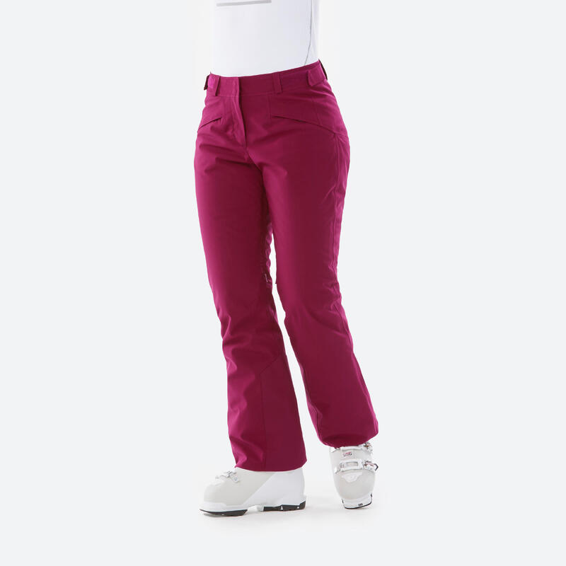 Pantalon de ski chaud femme 580 - bordeaux