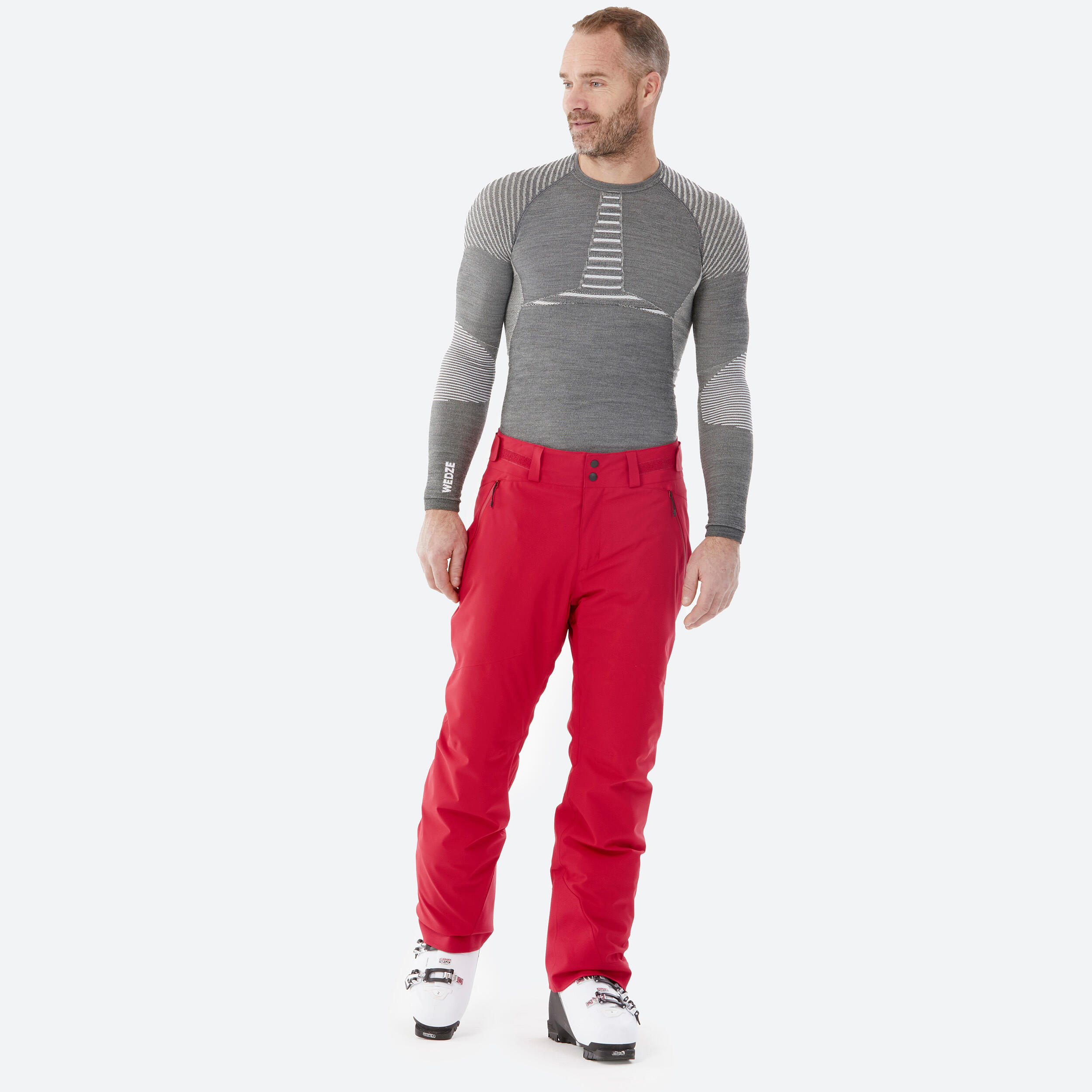 Men’s Warm Ski Trousers Regular 500 - Red 4/9